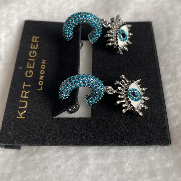 🌈KURT GEIGER LONDON Evil Eye Crystal Drop Earrings - Picture 4 of 7